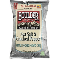Boulder Canyon Natural Foods Potato Chips Seat Salt & Cracked Pepper Kettle Cooked