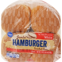 Kroger White Jumbo Hamburger Buns Food Product Image