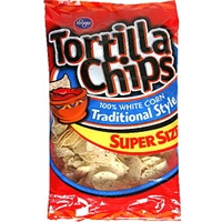 Kroger Tortilla Chips Traditional Style, 100% White Corn Food Product Image