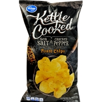 Kroger Kettle Cooked Potato Chips - Sea Salt & Cracked Pepper Food Product Image