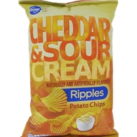 Kroger Cheddar & Sour Cream Potato Chips - Ripples Product Image