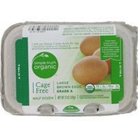 Simple Truth Organic Cage Free Large Brown Eggs Grade A Food Product Image