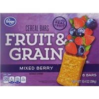 Kroger Fruit & Grain Cereal Bars - Mixed Berry Food Product Image