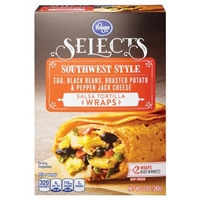 Kroger Selects Southwest Style Egg Black Beans Roasted Potato & Pepper Jack Cheese Tortilla Wraps Food Product Image