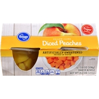 Kroger Fruit Snack Bowls - Yellow Cling Diced Peaches - No Sugar Added Product Image