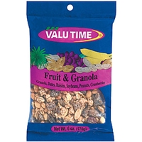 Valu Time Fruit & Granola Granola/Dates/Raisins/Soybeans/Peanuts/Cranberries Food Product Image
