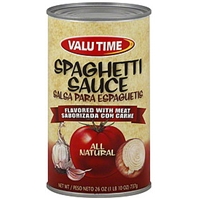 Valu Time Spaghetti Sauce Flavored With Meat Food Product Image
