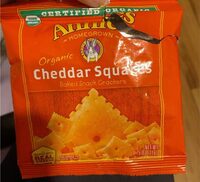 Annie'S Organic Cheddar Squares Baked Snack Crackers Food Product Image