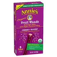 Annie's Organic Fruit Wands Cherry Yogurt 5 count 2.8 oz Food Product Image