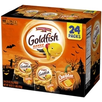 Pepperidge Farm Goldfish Cheddar Crackers, 18 oz. Multi-pack Box, 24-count 0.75 oz. Single-Serve Snack Packs, Halloween Edition Product Image