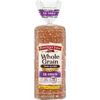 Pepperidge Farm Whole Grain Bread, Thin Sliced, 15 Grain Product Image