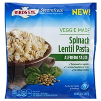 Birds Eye Veggie Made Spinach Lentil Pasta Alfredo Sauce, 10 oz Food Product Image