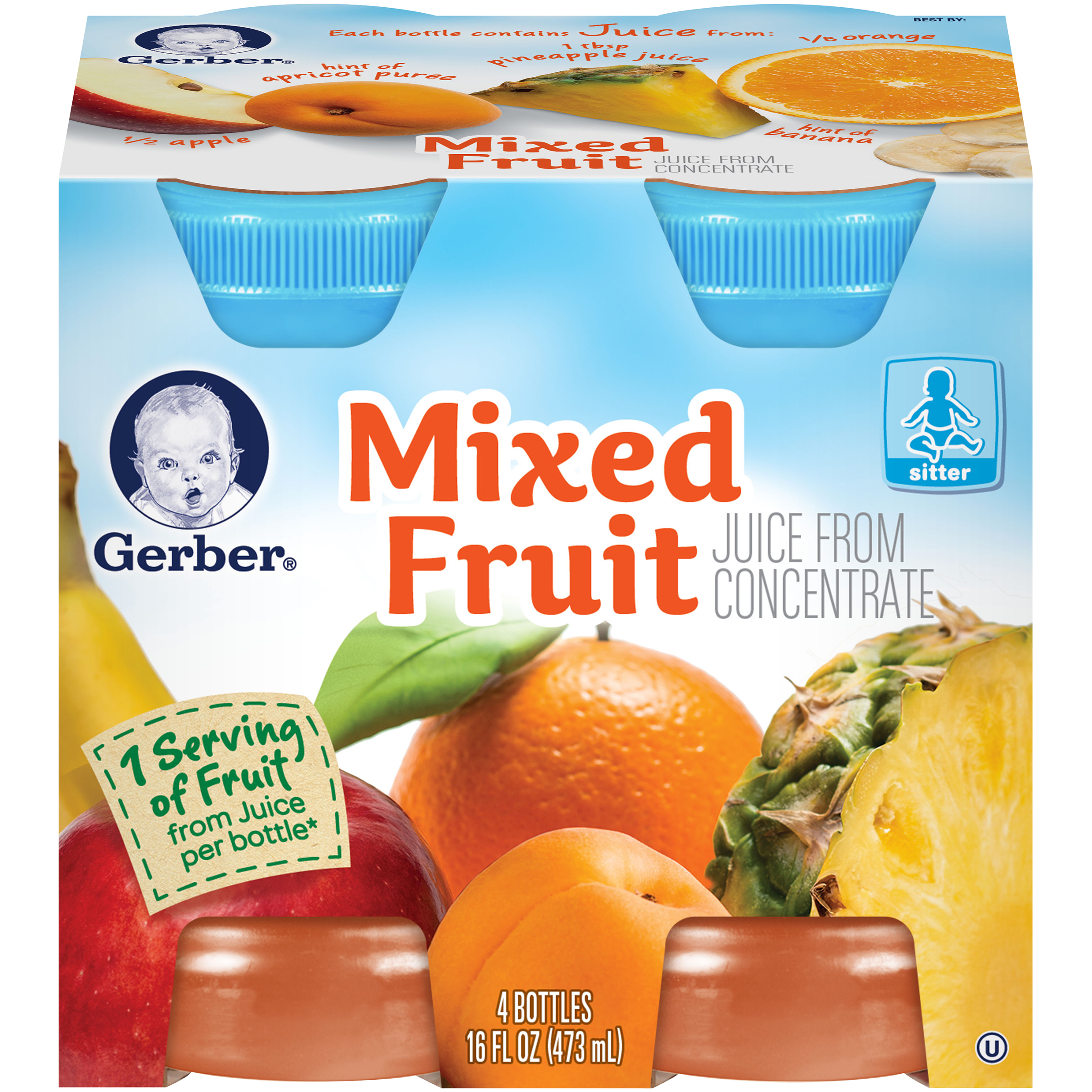 Gerber 100% Mixed Fruit Juice - 4 Ct Product Image