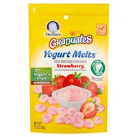 Gerber Graduates Yogurt Melts Freeze-Dried Yogurt & Fruit Snacks Strawberry Food Product Image