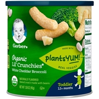 Gerber Organic Lil Crunchies PlantsYum! Baked Snack Beans White Cheddar & Broccoli - 1.59oz Product Image