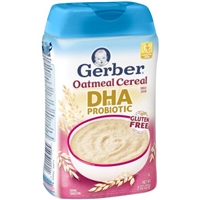 Gerber DHA & Probiotic Oatmeal Baby Cereal, 8 oz Food Product Image