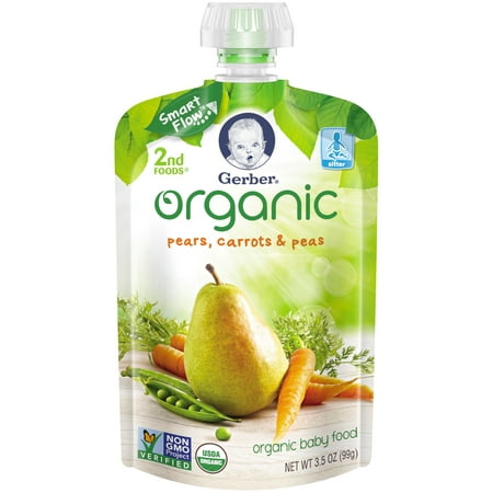 Gerber Organic Baby Food 2Nd Foods Pears, Carrots & Peas Product Image