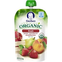 Gerber 2Nd Foods Organic Baby Food Pears, Peaches & Strawberries Product Image