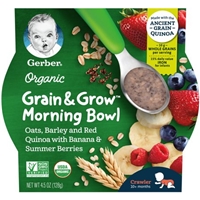 Gerber Organic Grain & Grow Morning Bowl with Oats Barley Quinoa Banana & Berries - 4.5oz Product Image