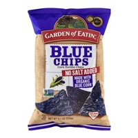 Garden of Eatin' Corn Tortilla Chips Blue Chips No Salt Added Food Product Image