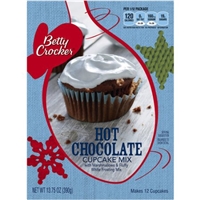 Betty Crocker Cupcake Mix Hot Chocolate With    Marshmallows & Fluffy White Frosting Mix Food Product Image