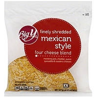 Big Y Finely Shredded Cheese Finally Shredded Cheese, Mexican Style, Four Cheese Blend Food Product Image