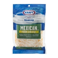 Kraft Shredded Cheese Mexican Style Four Cheese with Philadelphia Cream Cheese Food Product Image