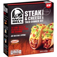 Taco Bell Taco Dinner Kit Steak & Cheese, Soft Tortilla Food Product Image