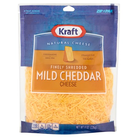 Kraft Natural Cheese Finely Shredded Mild Cheddar Food Product Image