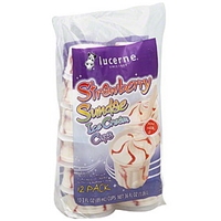 Lucerne Ice Cream Cups Strawberry Sundae, 12 Pack Food Product Image