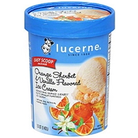 Lucerne Ice Cream Orange Sherbet & Vanilla Flavored Food Product Image