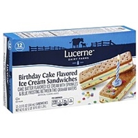 Lucerne Ice Cream Sandwiches Birthday Cake Flavored Food Product Image