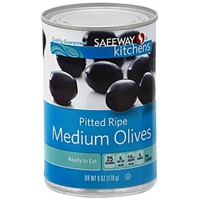 Safeway Olives Pitted Ripe, Medium Food Product Image