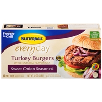 Butterball Everyday Turkey Burgers Sweet Onion Seasoned - 6 Ct Packaging Image