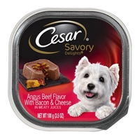 Cesar Savory Delights Canine Cuisine Angus Beef Flavor With Bacon & Cheese Food Product Image