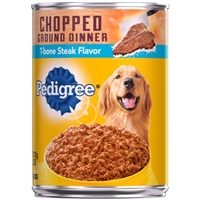 PEDIGREE Chopped Ground Dinner T-bone Steak Flavor Wet Dog Food 13.2 Ounces Product Image