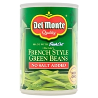 Del Monte Fresh Cut French Style Green Beans No Salt Added Packaging Image