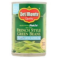 Del Monte French Style Green Beans 50% Less Sodium Food Product Image