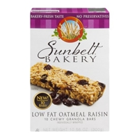 Sunbelt Bakery Granola Bars Oatmeal Raisin Chewy Low Fat - 10 CT Food Product Image
