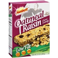 Sunbelt Low Fat Oatmeal Raisin Chewy Granola Bars Food Product Image