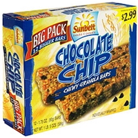 Sunbelt Snacks & Cereals Chewy Granola Bars Chocolate Chip, Pre-Priced Food Product Image