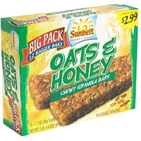 Sunbelt Snacks & Cereals Chewy Granola Bars Oats & Honey, Pre-Priced Food Product Image
