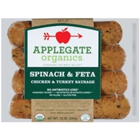 Applegate Sausage Chicken & Turkey, Spinach & Feta, Mild Product Image