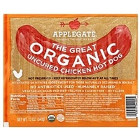 Applegate Hot Dogs Organic, Uncured Chicken Product Image