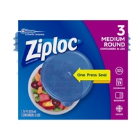 Ziploc One Press Seal Medium Round - 3 CT Product Image