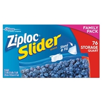 Ziploc Slider Stand & Fill Bags Storage Quart - 76 CT