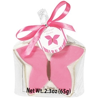 Boston Warehouse Cookies Iced Sugar Cookie Decorated With Pink Frosting White Rabbit Butterfly Easter Egg Flower Food Product Image