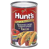 Hunt's Seasoned Diced Tomato Sauce For Tacos Food Product Image