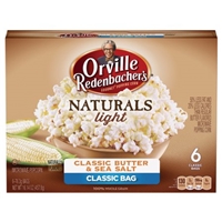 Orville Redenbacher's Naturals Light Gourmet Popping Corn Classic Bag Classic Butter & Sea Salt - 6 CT Product Image