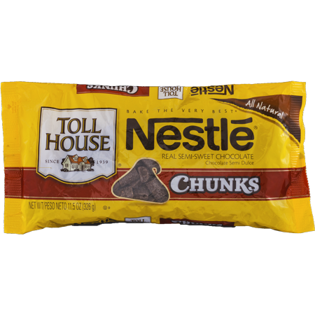 Nestle Toll House Semi Sweet Chocolate Chips, Chunks, 11.5 oz Bag